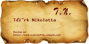 Türk Nikoletta névjegykártya