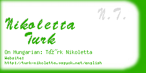 nikoletta turk business card